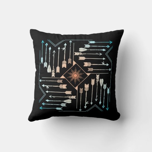 Boho矢印とSun V1 Sq ID748 クッション (裏面)