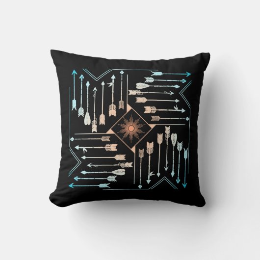 Boho矢印とSun V1 Sq ID748 クッション (正面)