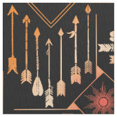 Boho矢印とSun V2オレンジブラックID748 ファブリック (クローズアップ)