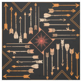 Boho矢印とSun V2オレンジブラックID748 ファブリック (見本)