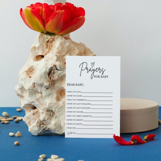 Boho祈りの言葉ベビーが赤ちゃんのシャワーを望む 招待状