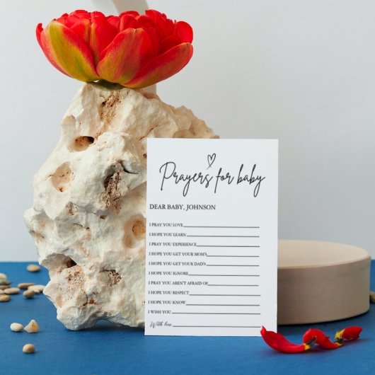 Boho祈りの言葉ベビーが赤ちゃんのシャワーを望む 招待状