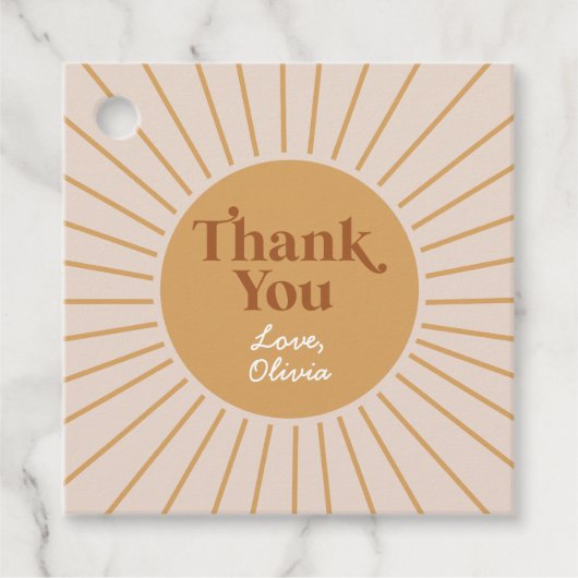 Boho私たちの小さな太陽の光ありがとう フェイバータグ (正面)