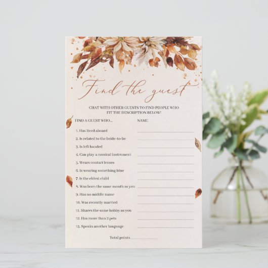 Boho秋と秋の花ゲストゲームを見つける (スタンド正面)