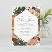 Boho秋のフローラベビーシャワー 招待状 (スタンド正面)