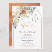 Boho秋のフローラ素朴性の公開 招待状 (正面/裏面)