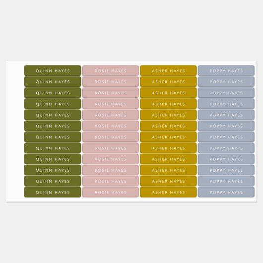 Boho秋の名前ラベル ラベル (シート)