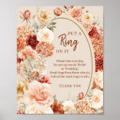 Boho秋の庭のスパイスオレンジその上にリングを置く ポスター (正面)