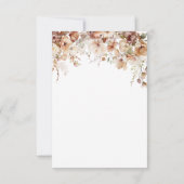 Boho秋の愛ワイルドフラワーベビーシャワー サンキューカード (裏面)