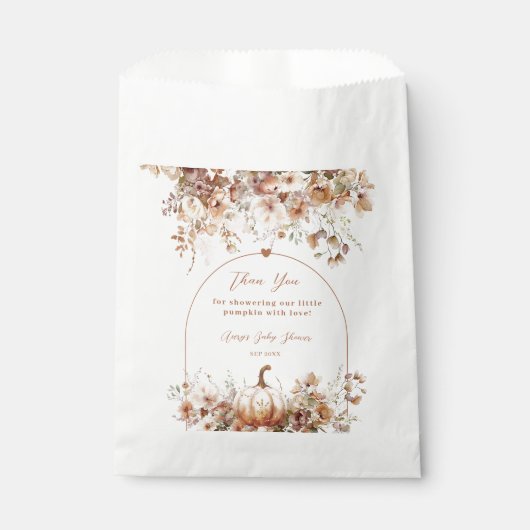 Boho秋の愛ワイルドフラワーベビーシャワー フェイバーバッグ (正面)