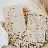 Boho秋の愛ワイルドフラワーベビーシャワー 招待状