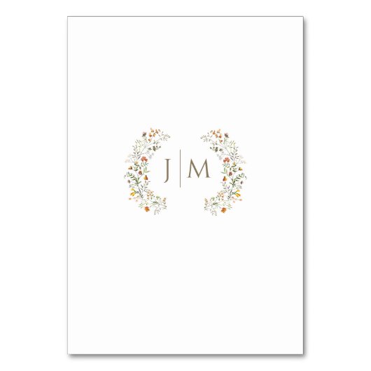 Boho秋の牧草地の花の結婚式のテーブル番号 テーブルナンバー (裏面)