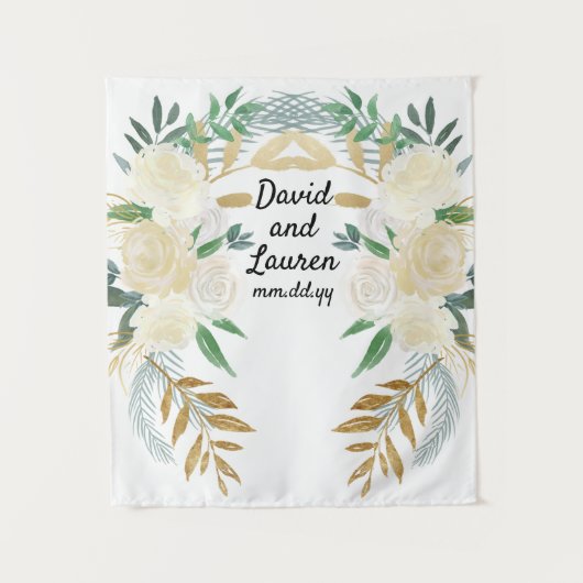 Boho秋の結婚式バックドロップ、セレモニー装飾 タペストリー (正面)