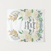 Boho秋の結婚式バックドロップ、セレモニー装飾 タペストリー (正面(横))