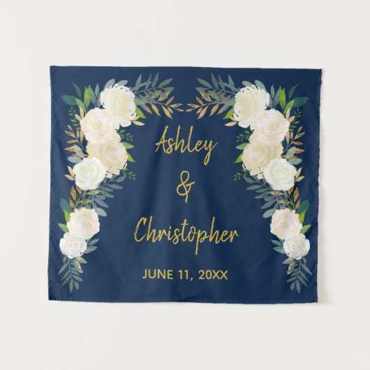 Boho秋の結婚式バックドロップ、セレモニー装飾 タペストリー (正面(横))