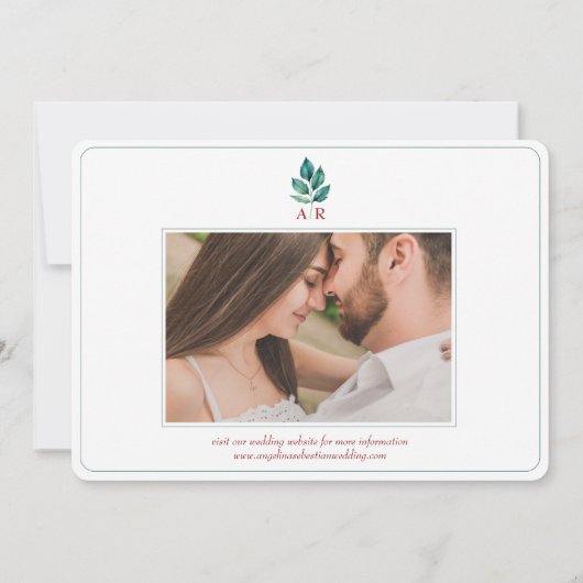 Boho秋の結婚式日付カードの保存 セーブザデート (裏面)