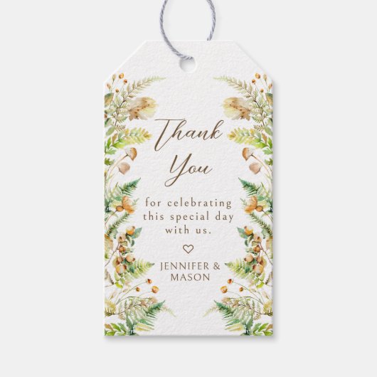 Boho秋をテーマにした秋の結婚式サンキュー ギフトタグ (正面)