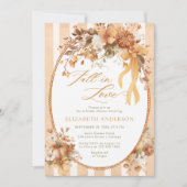 Boho秋インラブフローラブライダルシャワー招待 招待状 (正面)