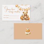 Boho秋クマ赤ちゃんシャワー推測どのくらいのお菓子 エンクロージャーカード (正面/裏面)