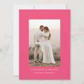 Boho秋フローラピンクアーチ結婚写真 招待状 (裏面)