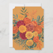 Boho秋フローラ写真誕生発表 招待状 (裏面)