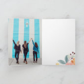 Boho秋フローラ水彩写真グリッド誕生日 カード (内部)