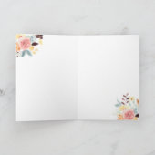 Boho秋フローラ水彩誕生日7フォトグリッド カード (内部)