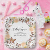 BOHO秋フローラ秋バタフライベビーシャワー ペーパープレート (パーティー)