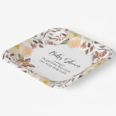 BOHO秋フローラ秋バタフライベビーシャワー ペーパープレート (傾斜あり)