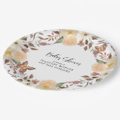 BOHO秋フローラ秋バタフライベビーシャワー ペーパープレート (アングル)