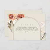 Boho秋フローラ結婚のデジタル詳細 招待状 (正面/裏面)
