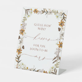 Boho秋何人のキスブライダルシャワーポスター 台座サイン