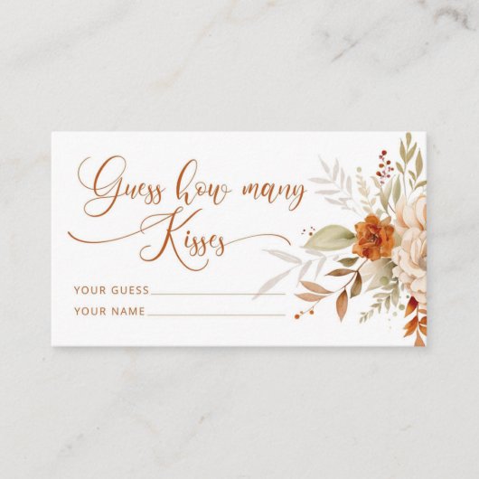 Boho秋推測キスブライダルゲーム エンクロージャーカード (正面)