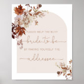 Boho秋救済ザザ忙し花嫁アドレスと封筒 ポスター (正面)