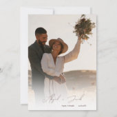 Boho秋素朴なフローラ結婚写真 サンキューカード (裏面)