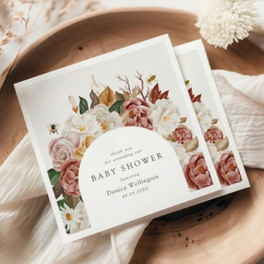 Boho秋素朴赤ちゃんシャワーペーパーナプキン スタンダードカクテルナプキン