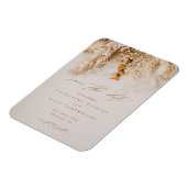 Boho秋花の結婚式日付を保存 マグネット (左側)