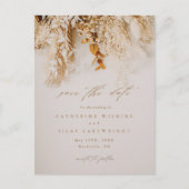 Boho秋花の結婚式日付を保存 案内ポストカード (正面)