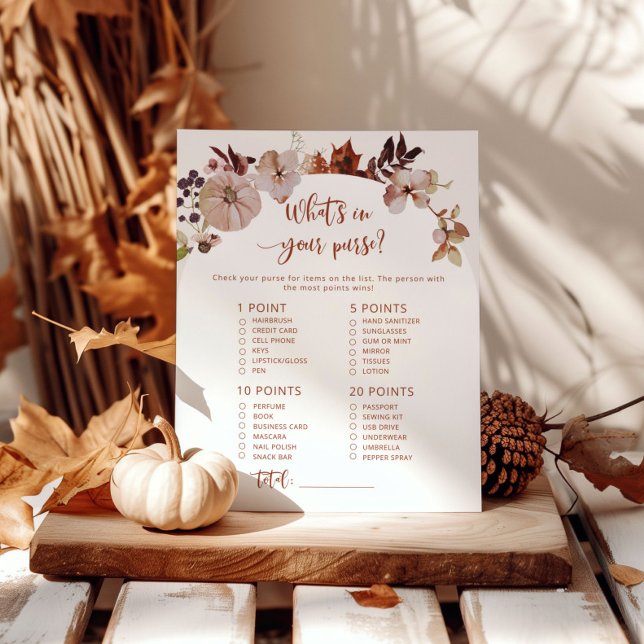 Boho秋財布の赤ちゃんシャワーゲームの中に何がある (クリエイターアップロード済み)