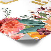 Boho秋赤面オレンジフローラ写真プロップポスター ポスター (角)