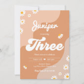 Boho第3回デイジーフローラGroovy 70のパーティー 招待状 (正面)