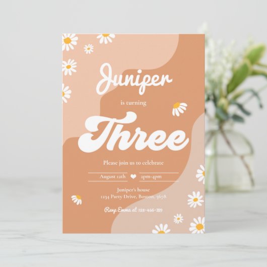 Boho第3回デイジーフローラGroovy 70のパーティー 招待状 (スタンド正面)