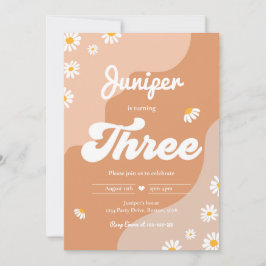 Boho第3回デイジーフローラGroovy 70のパーティー 招待状