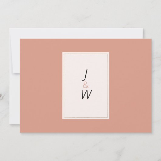 Boho素朴なピンクのサンゴアイボリーフローラありがとう 招待状 (裏面)