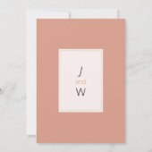 Boho素朴なピンクのサンゴアイボリーフローラ日付を保存 招待状 (裏面)