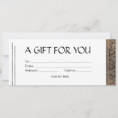 Boho素朴な木製ルックギフトカード券 招待状 (裏面)