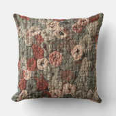 Boho素朴な秋アーストーンのサークル刺繍 クッション (正面)