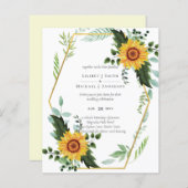 BOHO素朴ひまわり結婚緑 (正面/裏面)