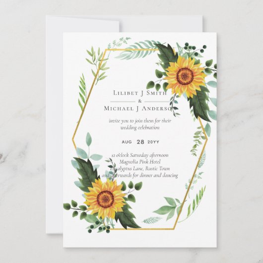 BOHO素朴ひまわり結婚緑 (正面)