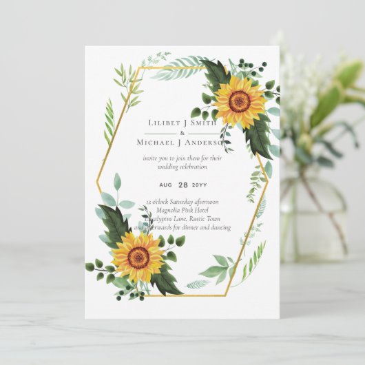 BOHO素朴ひまわり結婚緑 (スタンド正面)